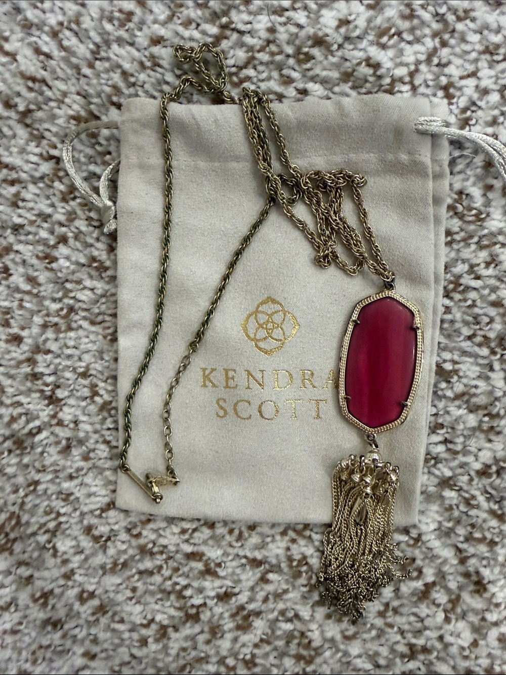 Kendra Scott Pendant Necklace with Gold Tassel